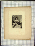 Original Old Antique Print C1880 Portrait Brighton Beauty Thomson Chalon 19th