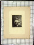 Original Old Antique Print C1880 Portrait Lucilla Lady Engraving Parris 19th