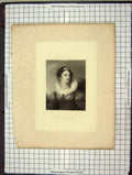 Original Old Antique Print C1880 Portrait Lady Helen Engraving Robinson 19th