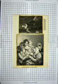 Original Old Antique Print Francis Lord Bacon Portrait Children L'Ogre Mange