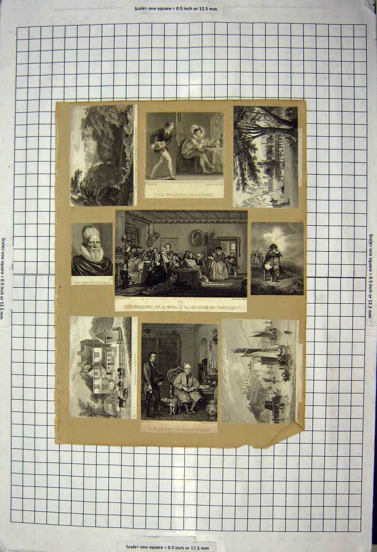 Old Antique Print Walter Raleigh Reading Will Sybil Temple Windsor House