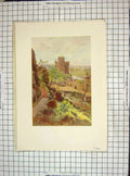 Original Old Vintage Print C1930 Winchester Tower James Herbere Norman Garden
