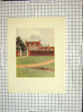 Original Old Vintage Print C1930 Byefleet Park Mansion House Colour 20th