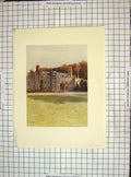 Original Old Vintage Print C1930 Haling Mansion House Architecture Colour 20th