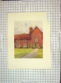 Original Old Vintage Print C1930 Whitgift Hospital Croydon Architecture Colour