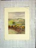 Original Old Antique Print 1913 Landscape View Towards Caterham Tilburstow Hill