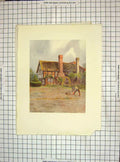 Original Old Vintage Print C1930 View AlfHouse Farm Farmer Agriculture 20th