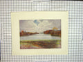 Original Old Vintage Print C1930 View Virginia Water River Landscape Colour