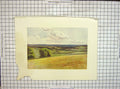 Original Old Antique Print 1912 Damaged Landscape View Churchyard Tatsfield