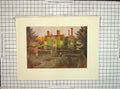 Old Vintage Print C1930 Mansion House View Baynards Rose Garden Flowers 20th