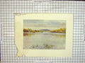 Original Old Vintage Print C1930 Damaged Colour View Vachery Pond Hills 20th