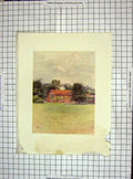 Original Old Antique Print 1912 Damaged View Slyfield Place Mansion House 20th