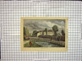 Original Old Antique Print Hand Coloured 1756 Sadlers Wells Houses Pond