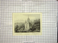 Original Old Antique Print Wiesbaden Engraving Architecture Wagner