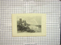 Old Antique Print Cox Engraving View Ruins Stolzenfels Castle Ruins River