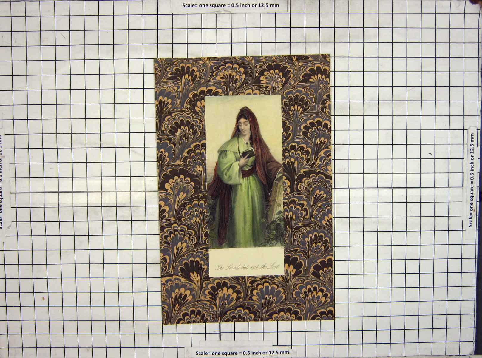 Original Old Antique Print Colour Portrait Beautiful Lady Loved But Not Lost