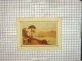 Original Old Antique Print 1875 Colour Landscape Mountains Trees 19th