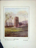 Original Old Vintage Print 1930 Lorna Doone Oare Church Charles Brittan 20th