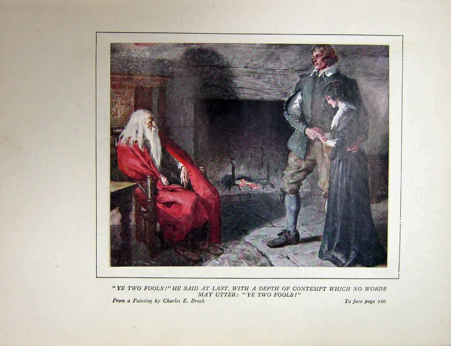 Original Old Vintage Print 1930 Lorna Doone Man Lady Romance Charles Brock 20th