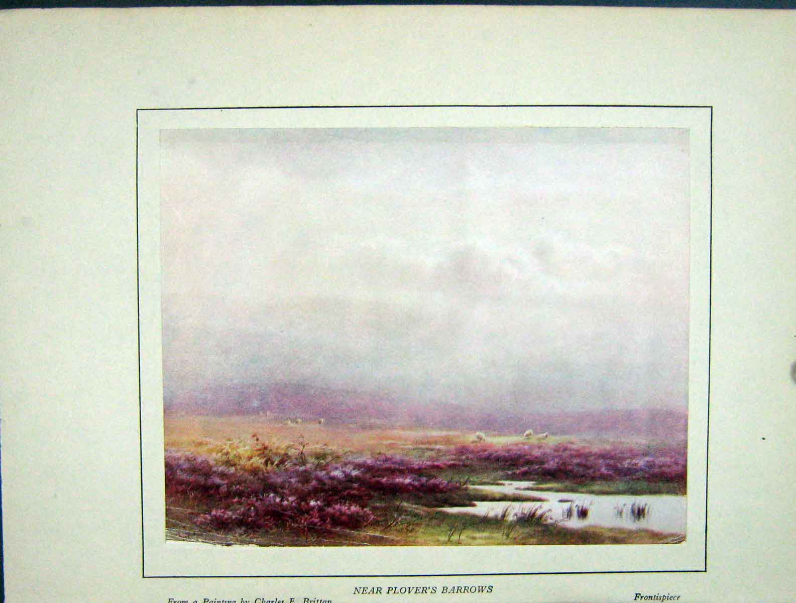 Original Old Vintage Print 1930 Lorna Doone View Near Plover'S Barrows Brittan