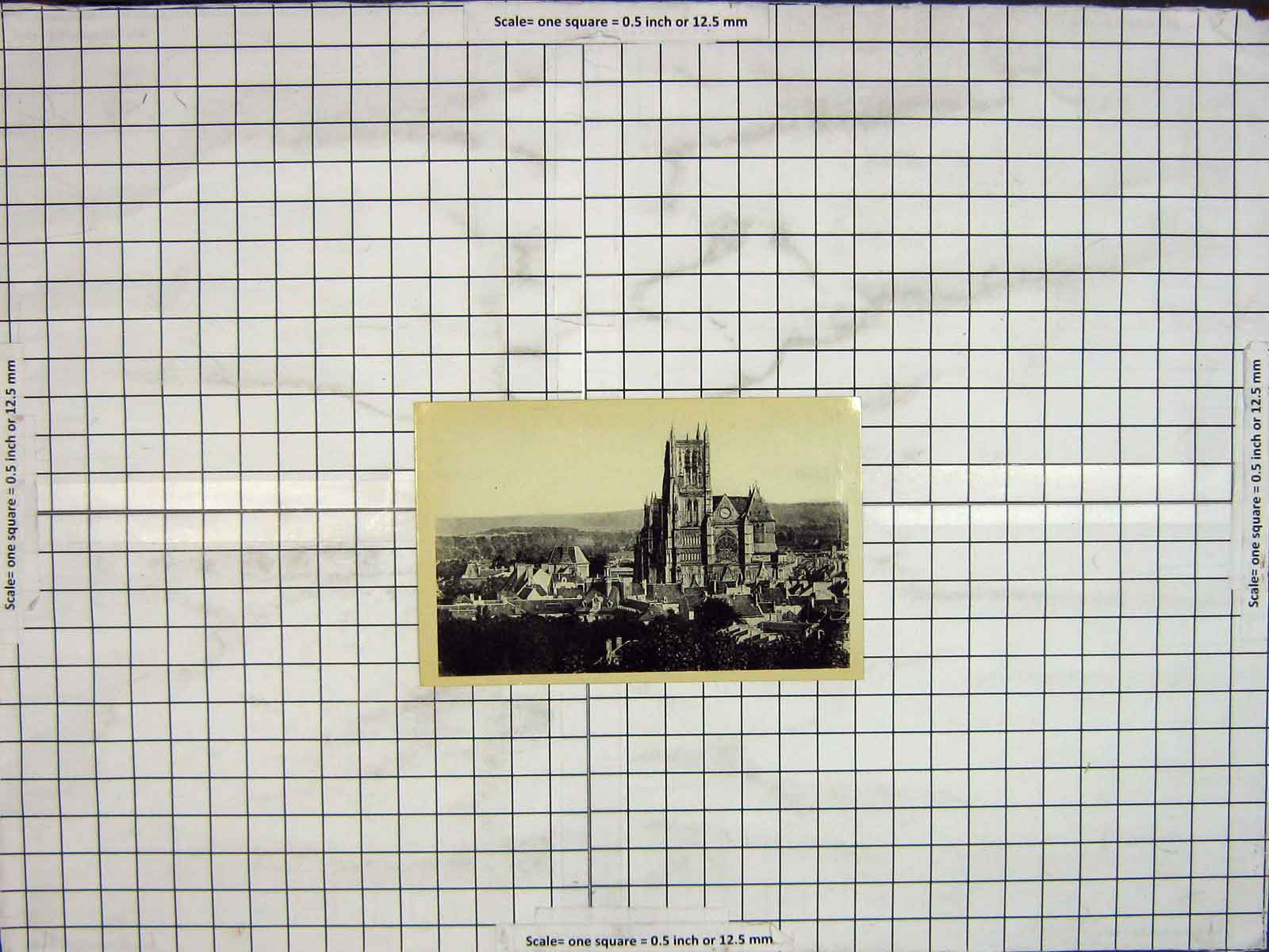 Original Old Antique Print Photograph Cathedral De Meaux Architecture