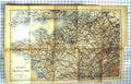 Old Vintage Print Map Paris France 1924 Havre Channel Islands Cherbourg 20th