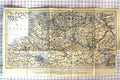 Old Vintage Print Map Paris France 1924 Dieppe Le Havre Reims Nancy Liege 20th