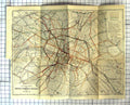 Original Old Vintage Print Omnibus Tramways Bateaux Plan Map Paris France 1924