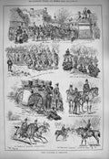 Original Old Antique Print 1884 Rifle Volunteers Portsmouth Siers Hampshire