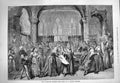 Original Old Antique Print 1884 Canterbury Pilgrims New Opera Villiers Stanford