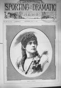 Original Old Antique Print 1884 Portrait Miss Daniels Beautiful Woman Victorian