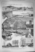 Original Old Antique Print 1884 Brighton East Grinstead Parish Church Lingfield
