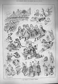 Old Antique Print 1884 May Festival Winsford Cheshire Children Costumes 19th