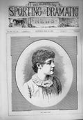 Original Old Antique Print 1884 Portrait Miss Annie Robe Beautiful Lady 19th