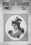 Original Old Antique Print 1884 Portrait Miss Camille Dubois Lady Woman 19th
