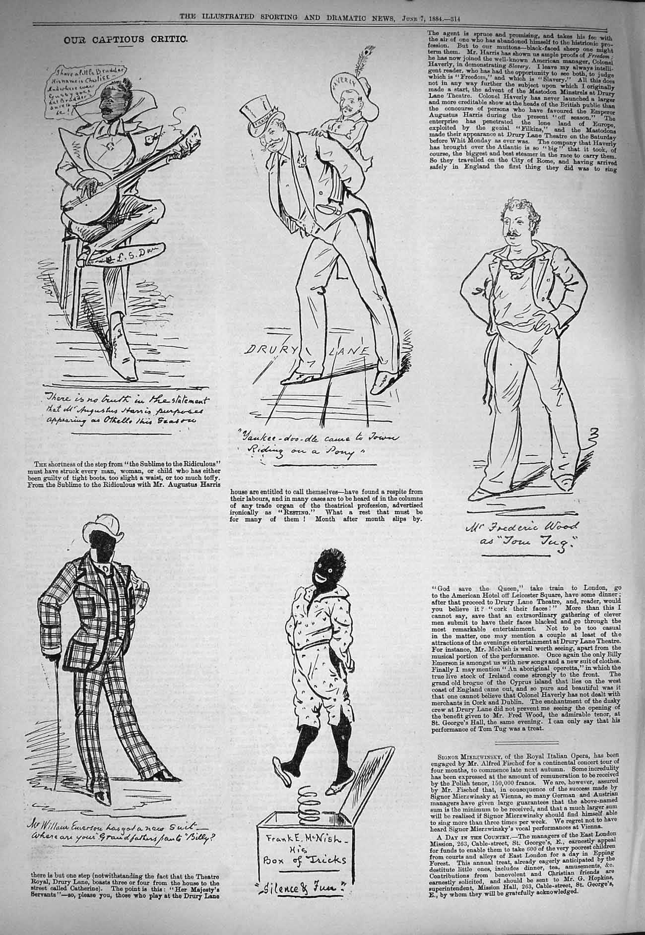 Original Old Antique Print 1884 Captious Critic William Everson Wood Costumes