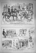 Old Antique Print 1884 Horses Carriage Civil Service Sports Lillie Bridge 19th