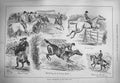 Original Old Antique Print 1884 Horse Show Leaping Competition Sport Jumping