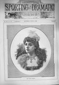 Original Old Antique Print 1884 Portrait Miss Madge Shirley Lady Woman 19th