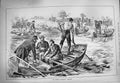Original Old Antique Print 1884 Cot Fishing Kilkenny Ireland Boats Basket River
