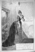 Old Antique Print 1884 Advertisement Nonpareil Velveteen Bernhardt Judic 19th