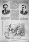 Original Old Antique Print 1884 Frederick Thorne Montague Bowden Horse Carriage