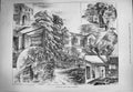 Original Old Antique Print 1884 Fountains Hall Ripon Yorkshire Architecture