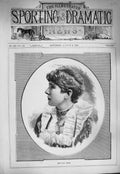 Original Old Antique Print 1884 Portrait Miss Ada Ward Beautiful Woman 19th