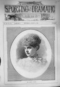 Original Old Antique Print 1884 Portrait Miss Isabella Evisson Lady Woman 19th