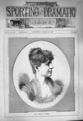 Original Old Antique Print 1884 Portrait Miss Virginia Dreher Lady Woman 19th