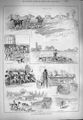 Original Old Antique Print 1884 Warwickshire Kennels Hunting Hounds Dogs Horses