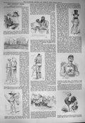 Original Old Antique Print 1884 Grace Cricketers Sport Men Colonial Captain