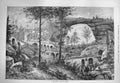 Original Old Antique Print 1884 Mountain Pass Saxony Tunnels House Fine Art
