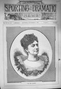Original Old Antique Print 1884 Portrait Miss Rose Leclercq Beautiful Lady 19th
